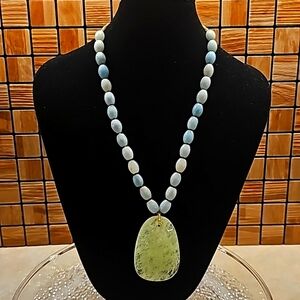 Pastel Blue and Green Gemstone Necklace 📿